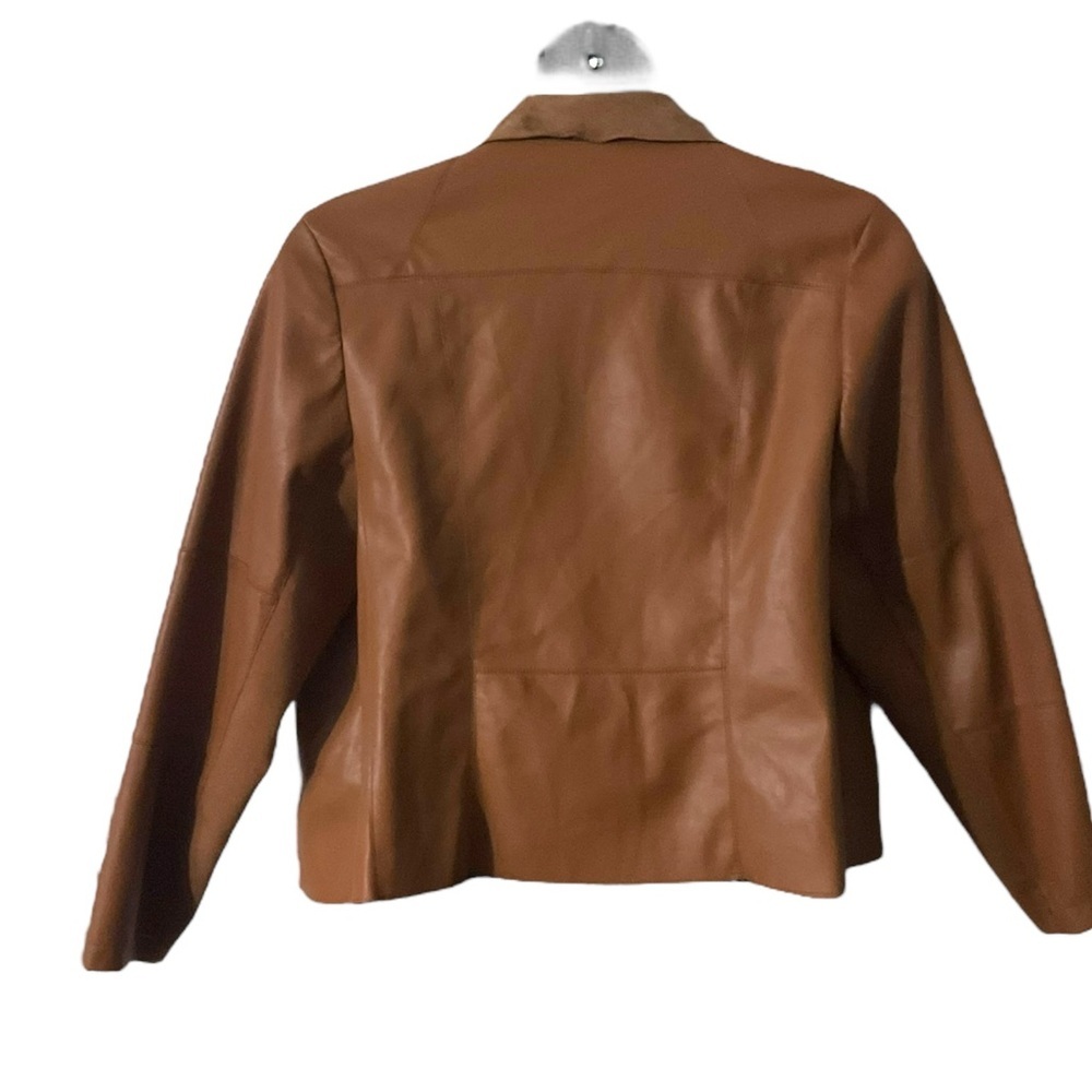 BAGATELLE Faux Suede‎ Tan Open Crop Jacket Coat SZ 2X Women Moto Western Casual - Picture 4 of 8